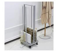 PFCDZDU Chariot Empileur Cintres en Métal, Support D'organisation De Cintres 2 en 1, Support Rangement Portable pour Vêtements pour Buanderie Magasin Vêtements (Couleur : Silver, Taille : 35x30x127c