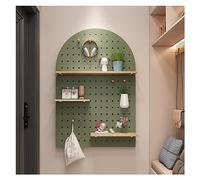 PFCDZDU Panneau Perforé Organisateur Mural Panneaux, Panneaux Perforés Bois Massif Kits, Garage Cuisine Bureau Affichage Mural Stockage Modulaire Combinaison Étagère (Couleur : Green, Taille : 80x60