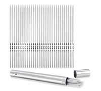 PFCFPNMTGV Brochettes métalliques for barbecue, 40 brochettes de 34,3 cm, réutilisables for tube rangement portable Accessoires pour barbecue