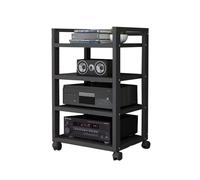 PFDHK Meuble Audio Amovible À 4 Niveaux, Support Audio Vidéo avec roulettes, Étagères Réglables, for Salon, Studio D'enregistrement, Capacité De Charge 200 Kg(Color2)
