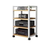 PFDHK Meuble Audio Amovible À 4 Niveaux, Support Audio Vidéo avec roulettes, Étagères Réglables, for Salon, Studio D'enregistrement, Capacité De Charge 200 Kg(Color3)