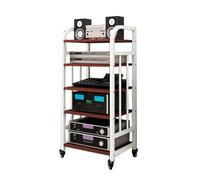PFDHK Meuble De Rangement Multimédia Mobile À 5 Niveaux, Support Multimédia AV Amovible, Étagères Réglables, for Salon, Studio D'enregistrement De Jeux, Charge 250 Kg(Color2)