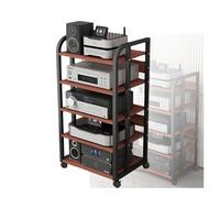 PFDHK Support Multimédia AV Amovible, Meuble for Tourne-Disque Mobile, Étagères Réglables, for Studio D'enregistrement De Jeux De Salon, Charge 200 Kg(Color1)