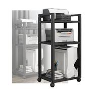 PFDHK Support Multimédia AV Mobile, Armoire Audio Amovible, Étagères Réglables, for Studio D'enregistrement De Jeux De Salon, Charge 150 Kg(Black)