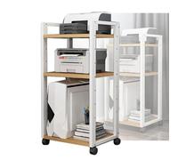 PFDHK Support Multimédia AV Mobile, Armoire Audio Amovible, Étagères Réglables, for Studio D'enregistrement De Jeux De Salon, Charge 150 Kg(White)