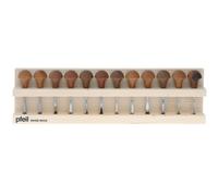 Pfeil Lot de 12 couteaux à découper en lino et bois - Classique - Ambidextre - Réutilisable - Manche champignon - Ciseau - Boîte de rangement - Pour adultes