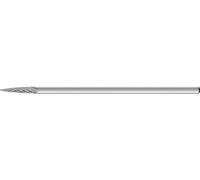 PFERD 21222687 Fraise sur tige Carbure de tungstène ogive Longueur 75 mm Dimension produit, Ø 3 mm Longueur de travail 13