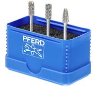 PFERD 21901404 Set de fraises sur tige Carbure de tungstène Diamètre de tige 3 mm 3 pièces