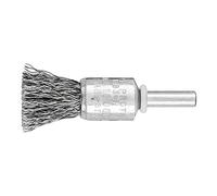 PFERD 43298001 Brosse à pinceau sans torsion en PBU | Ø 15 mm - Diamètre de la tige : 6 mm - Fil d'acier Ø 0,35 - pour ponceuse droite, perceuse, arbre de flexion