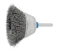 PFERD 43298012 Brosse coupelle non torsadée TBU, Ø 50 mm, diamètre de la tige 6 mm, fil en acier inoxydable Ø 0,30, pour meuleuses droites, perceuses, arbres de cintrage