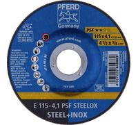 PFERD 62011531 E 115-4,1 PSF STEELOX Disque à ébarber à moyeu déporté Diamètre 115 mm Ø de perçage 22.23 mm acier inoxydable