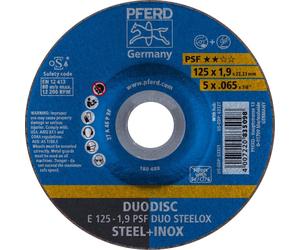 PFERD 62012630 E 125-1,9 PSF DUO STEELOX Disque à ébarber à moyeu déporté Diamètre 125 mm Ø de perçage 22.23 mm 10 pc(s)