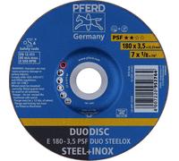 PFERD 62017420 E 180-3,5 PSF DUO STEELOX Disque à ébarber à moyeu déporté Diamètre 180 mm Ø de perçage 22.23 mm acier inoxydable