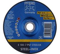 PFERD 62017640 E 180-7 PSF STEELOX Disque à ébarber à moyeu déporté Diamètre 180 mm Ø de perçage 22.23 mm acier inoxydable, acier