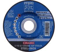 PFERD 62100115 E 115-4,1 CERAMIC SGP STEELOX Disque à ébarber à moyeu déporté Diamètre 115 mm Ø de perçage 22.23 mm acier