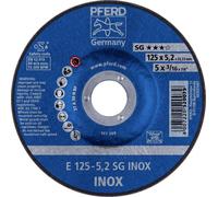 PFERD 62212523 E 125-5,2 SG INOX Disque à ébarber à moyeu déporté Diamètre 125 mm Ø de perçage 22.23 mm acier inoxydable 10 pc(s)