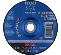 PFERD 62217300 E 180-7 CERAMIC SGP STEELOX Disque à ébarber à moyeu déporté Diamètre 180 mm Ø de perçage 22.23 mm acier