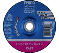 PFERD 62217738 E 180-7 ZIRKON SG CAST Disque à ébarber à moyeu déporté Diamètre 180 mm Ø de perçage 22.23 mm Fonte grise/ à