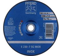 PFERD 62223632 E 230-7 SG INOX Disque à ébarber à moyeu déporté Diamètre 230 mm Ø de perçage 22.23 mm acier inoxydable 10 pc(s)