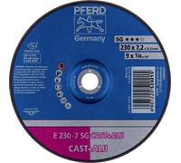 PFERD 62223681 E 230-7 SG CAST+ALU Disque à ébarber à moyeu déporté Diamètre 230 mm Ø de perçage 22.23 mm Alliage d'aluminium