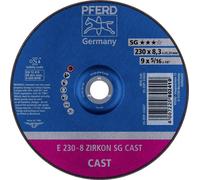 PFERD 62223747 E 230-8 ZIRKON SG CAST Disque à ébarber à moyeu déporté Diamètre 230 mm Ø de perçage 22.23 mm Fonte grise/ à