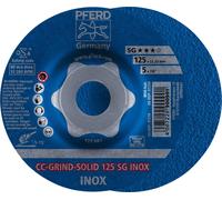 PFERD 64186125 Cc-Grind-Solid Sg Inox Disque à ébarber à moyeu déporté Diamètre 125 mm Ø de perçage 22.23 mm 10 pc(s)