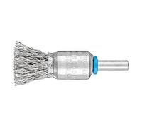 PFERD Brosse pinceau non torsadée PBU | Ø 15 mm tige Ø 6 mm fil en acier inoxydable Ø 0,35 | 43298002 - pour meuleuse droite, perceuses, arbres de flexion