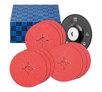 PFERD Lot de 10 disques en fibre | Grain céramique Ø 125 mm CO-COOL 36, 60, 80 avec plaque de support haute performance | 64198002 -