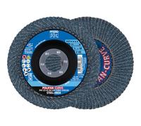 PFERD Lot de 2 disques à lamelles Polifan Curve - Diamètre : 125 mm - Largeur M (11 mm) - Z40 - SGP Steel OX - 69398197 - Pour un traitement précis des joints de gorge