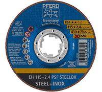 PFERD Lot de 25 disques à tronçonner, 115 x 2,4 mm, coudés, X-LOCK (22,23 mm), PSF STEELOX, 61740115 - Pour un changement d'outil rapide et confortable