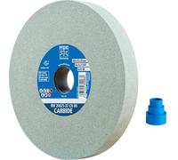 PFERD Meule pour touret, 200x25x32 mm, version CARBIDE, granulométrie 120, carbure de silicium, 39008443 - meule pour touret destinée aux matériaux durs, avec bagues de réduction intégrées (25/20/16 mm)