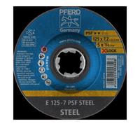 PFERD Lot de 10 disques à ébarber, 125 x 7,2 mm, X-LOCK (22,23 mm), PSF STEEL, 62011125 - Pour un changement d'outil rapide et confortable