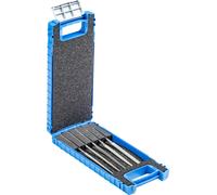 PFERD Assortiment de limes aiguille diamant, 5 pièces, granulométrie D 126, 140 mm, en coffret plastique incassable, 15842052 - utilisation universelle pour la fabrication d’outils