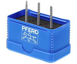 PFERD TOOLS 21901403 Set de fraises sur tige Carbure de tungstène Diamètre de tige 3 mm 3 pièces