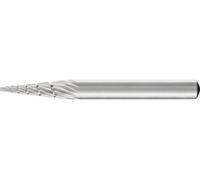 Pferd Fraise sur tige HSS forme cône pointu G 0618 Ø 6x18 mm tige Ø 6 mm Z3