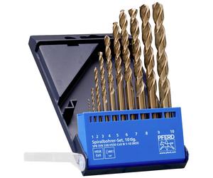 PFERD TOOLS 25298002 Jeu de forets pour le métal 10 pièces 1 mm, 2 mm, 3 mm, 4 mm, 5 mm, 6 mm, 7 mm, 8 mm, 9 mm, 10 mm 1 set