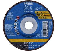 PFERD TOOLS 62010630 E 100-1,9 PSF DUO STEELOX/16,0 Disque à ébarber à moyeu déporté Diamètre 100 mm Ø de perçage 16 mm acier inoxydable, acier, amadou 10 pc(s)