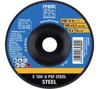 PFERD 62010634 E 100-6 PSF STEEL/16,0 Disque à ébarber à moyeu déporté Diamètre 100 mm Ø de perçage 16 mm Fonte, acier, Acier