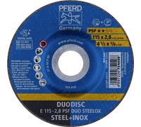 PFERD TOOLS 62011620 E 115-2,8 PSF DUO STEELOX Disque à ébarber à moyeu déporté Diamètre 115 mm Ø de perçage 22.23 mm acier inoxydable, acier, amadou 10 pc(s)