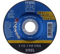 PFERD TOOLS 62011634 E 115-7 PSF STEEL Disque à ébarber à moyeu déporté Diamètre 115 mm Ø de perçage 22.23 mm Fonte, acier, Acier coulé 10 pc(s)