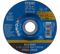 PFERD TOOLS 62012630 E 125-1,9 PSF DUO STEELOX Disque à ébarber à moyeu déporté Diamètre 125 mm Ø de perçage 22.23 mm 10 pc(s)