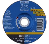 PFERD 62017420 E 180-3,5 PSF DUO STEELOX Disque à ébarber à moyeu déporté Diamètre 180 mm Ø de perçage 22.23 mm acier inoxydable