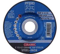 PFERD TOOLS 62100115 E 115-4,1 CERAMIC SGP STEELOX Disque à ébarber à moyeu déporté Diamètre 115 mm Ø de perçage 22.23 mm acier