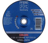 PFERD TOOLS 62100230 E 230-4,1 CERAMIC SGP STEELOX Disque à ébarber à moyeu déporté Diamètre 230 mm Ø de perçage 22.23 mm acier