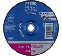 PFERD TOOLS 62223681 E 230-7 SG CAST+ALU Disque à ébarber à moyeu déporté Diamètre 230 mm Ø de perçage 22.23 mm Alliage daluminium, Fonte grise/ à graphite