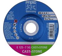 PFERD 62912725 E 125-7 SG CAST+STONE Disque à ébarber à moyeu déporté Diamètre 125 mm Ø de perçage 22.23 mm Alliage d'aluminium