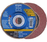 PFERD TOOLS 67744125 PFC 125 A 40 PSF STEELOX Disque segmenté Diamètre 125 mm Ø de perçage 22.23 mm Grain 40 acier inoxydable