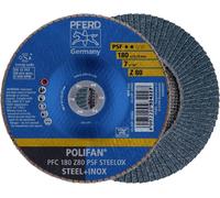 PFERD TOOLS 67768185 PFC 180 Z 80 PSF STEELOX Disque segmenté Diamètre 180 mm Ø de perçage 22.23 mm Grain 80 acier inoxydable