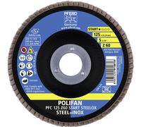 Pferd Disques à lamelles Polifan Z Box 125 mm Z60 Ø22,23 mm 10 disques Acier/INOX