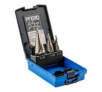 PFERD TOOLS Assortiment de forets étagés HSS, 3 pièces | 9-14 étages Ø 4-30 mm, tige 3 surfaces | 25201046 - pour le perçage sans bavures